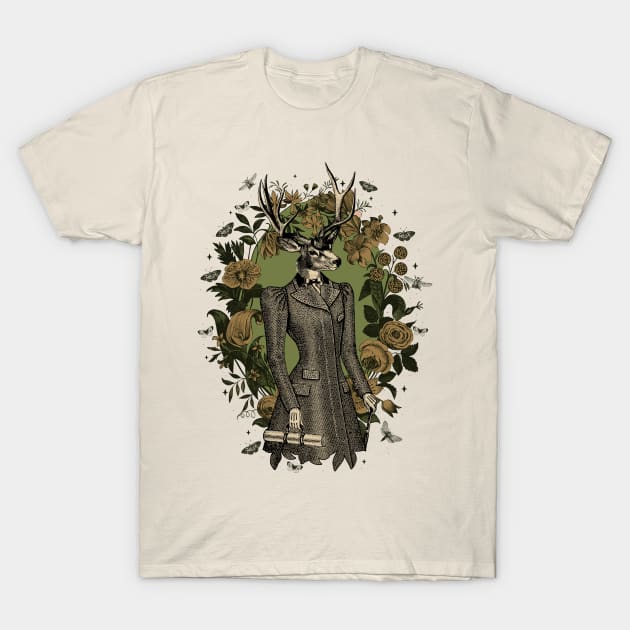 Portrait of a Dapper Stag T-Shirt by DarkMaskedCats